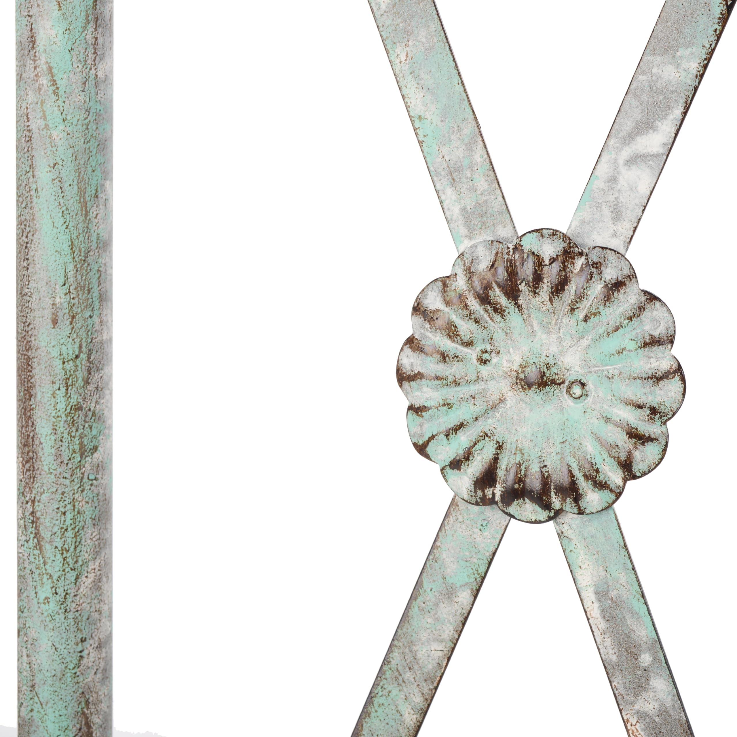 SAFAVIEH Outdoor Collection Atticus Antique Dark Green Wrought Iron Lattice Arch Garden Arbor