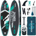 Skatinger 11'6×35" Super Wide Inflatable Paddle Board, Ultra Stable Stand Up Paddleboards for 450lb/3 People/Family/Big Size w/Shoulder Strap, 100L Backpack, All-Round Sup Board, US Fin