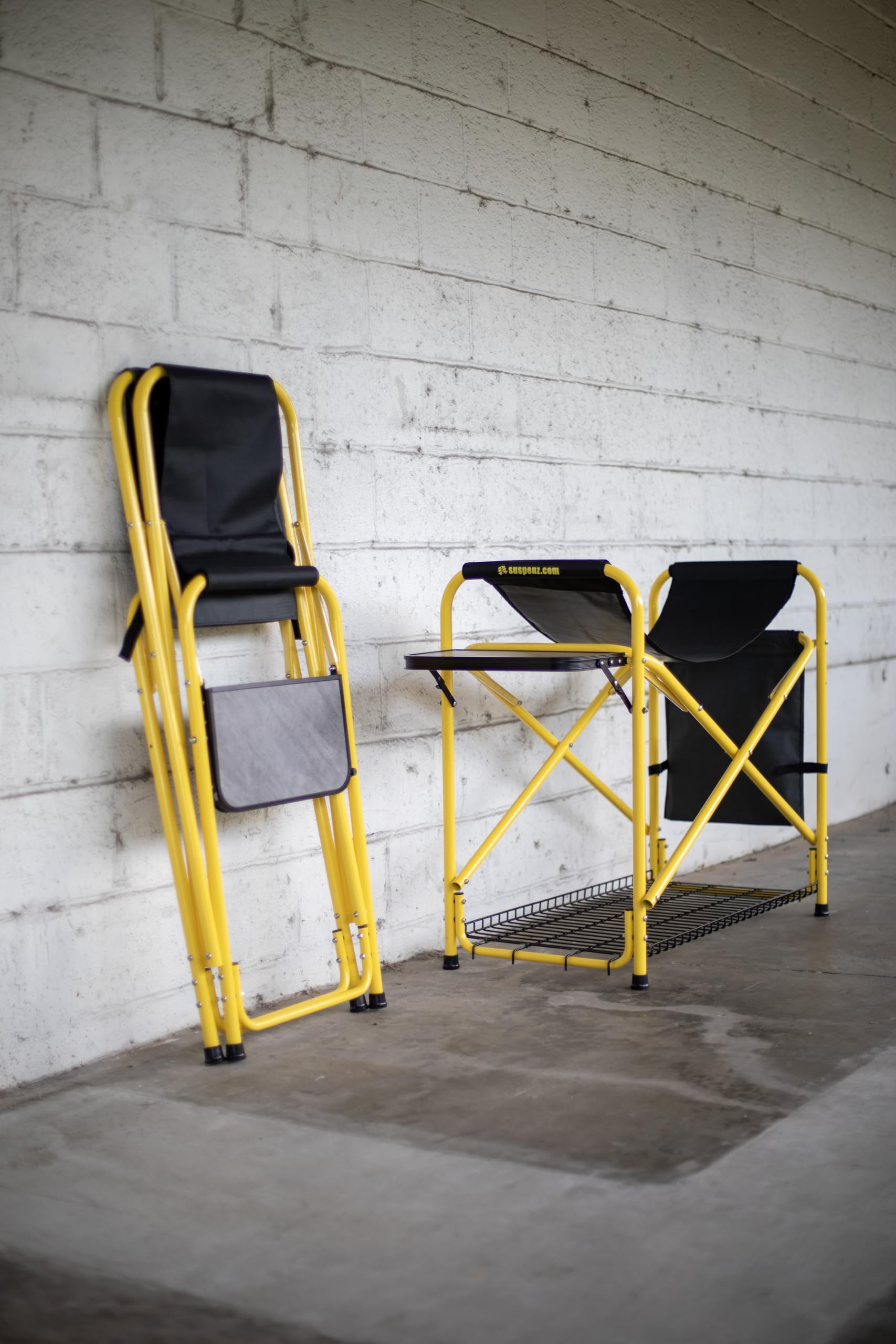 Suspenz Yellowfin Kayak and Canoe Rigging Stations with Side Tables, Fishing Kayak Work Stands, Indoor & Outdoor Use, Canvas Slings, 350 lbs Load Capacity (55-0141)