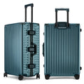 ROAMING Zipperless Luggage 26 Inch with Aluminum Frame, Checked-Large Lightweight 3-Layer PC Hard Shell Suitcase with Spinner Wheels, Metal Travel Luggage with Three TSA Locks, Dark Night Green