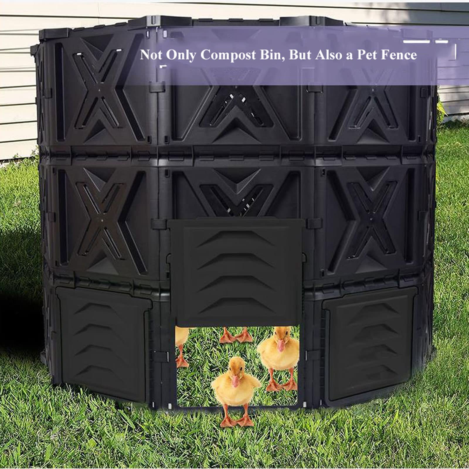 Kitchen Compost Bin, Compost Bin Outdoor Tumbler Compost, 540L(142 Gallons) Extra Large Capacity BPA Free Composting Box All Season Composter for Garden Yard, Can Also be a Pet Fence ,Indoor Compost B