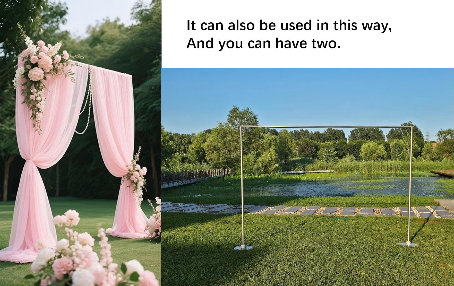 15x15Ft Square Backdrop Stand Kit Heavy Duty, 5-8' H x 5-19' W Square Adjustable Pipe and Drape Aluminum Frame, Backdrop Holder for Event, Wedding, Party, Photography, Trade Show, B-Day, Banquet Decor