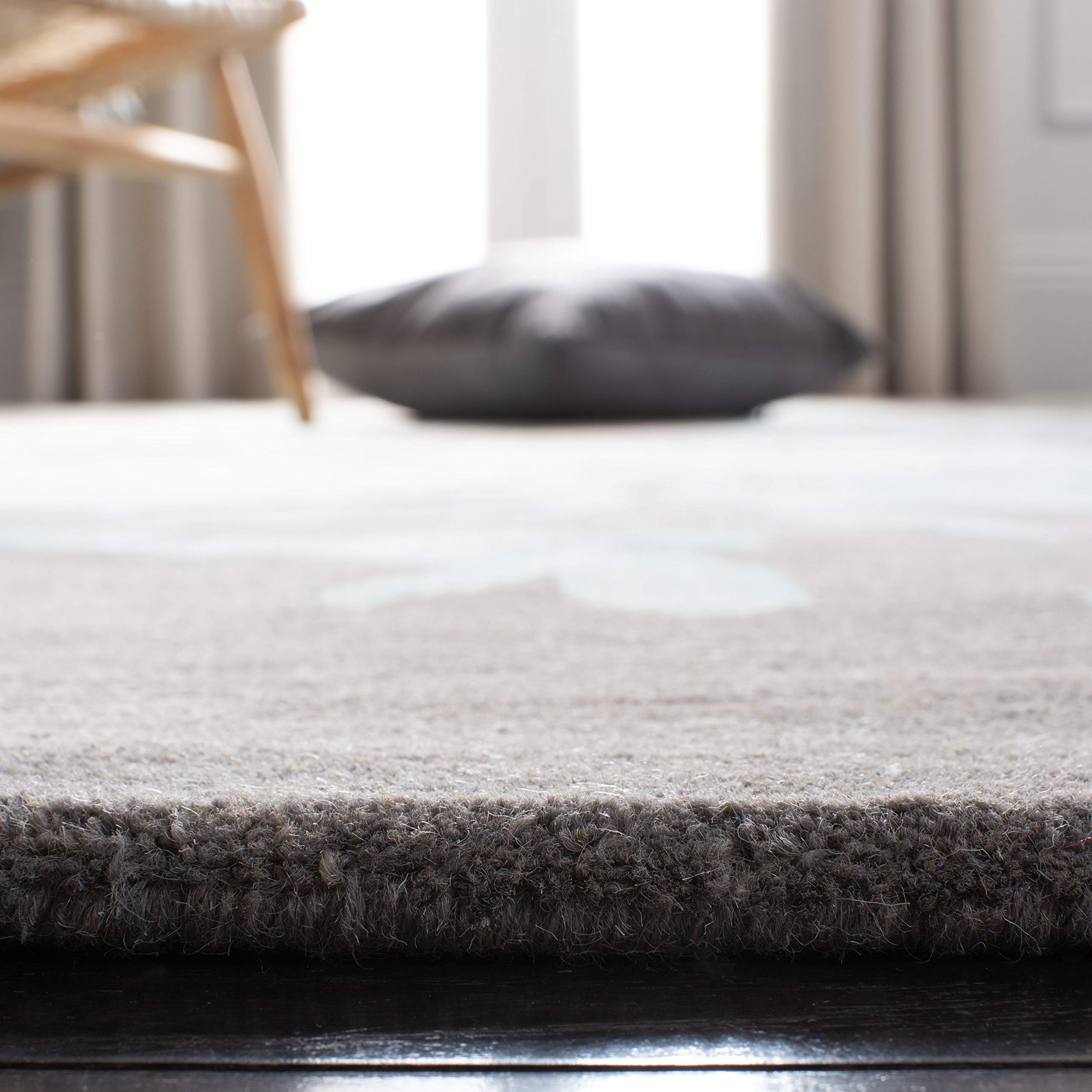 SAFAVIEH Dip Dye Collection 9' x 12' Grey / Turquoise DDY716L Handmade Floral Watercolor Premium Wool Area Rug