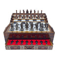 Luxury Handmade Wooden Chess Set with Storage Drawers – Large Walnut & Rosewood Chess Board with Weighted Metal British Pieces – Chess Set for Adults, Men & Dad