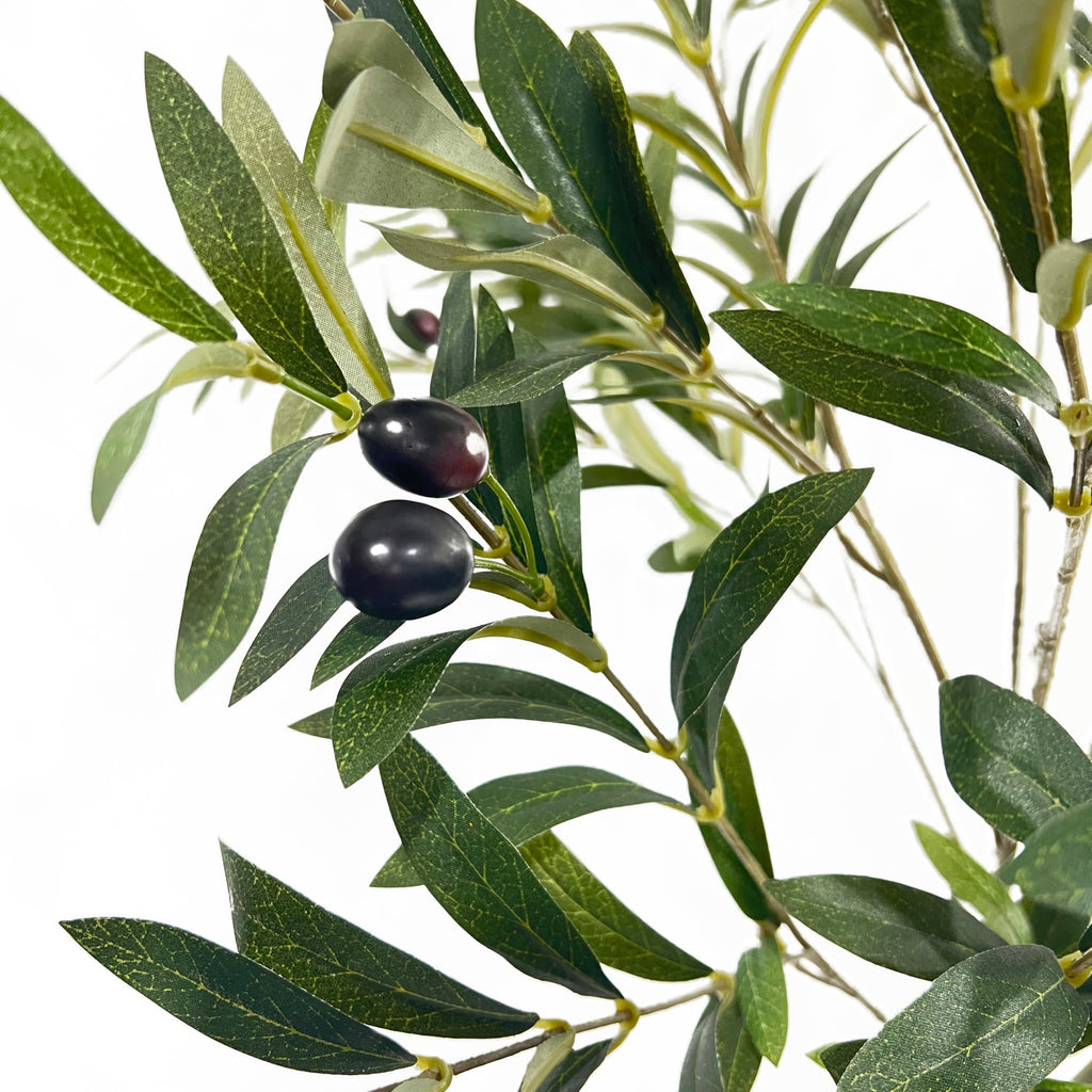 Artificial Olive Tree, Faux Potted Plant with Realistic Leaves and Olives, 59 Inch Tall, Indoor Decor