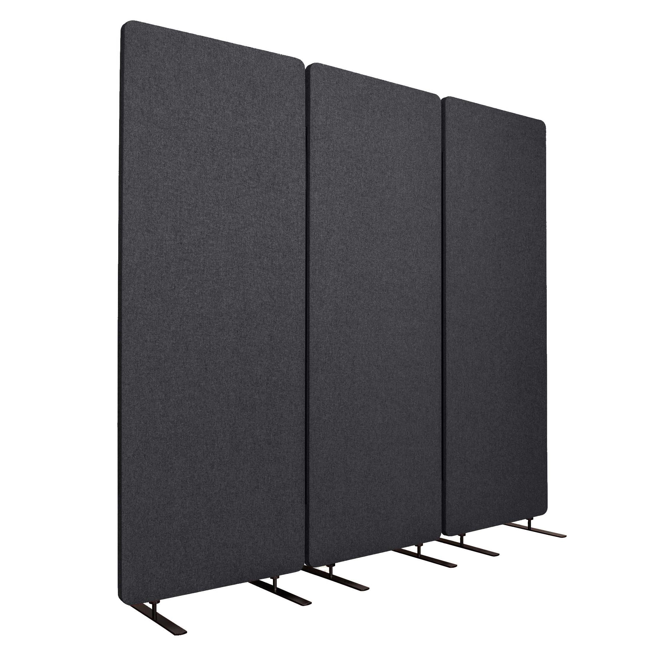 Stand Up Desk Store ReFocus Freestanding Noise Reducing Acoustic Room Wall Divider Office Partition (Ash Grey, 72" x 66", Zippered 3-Pack)