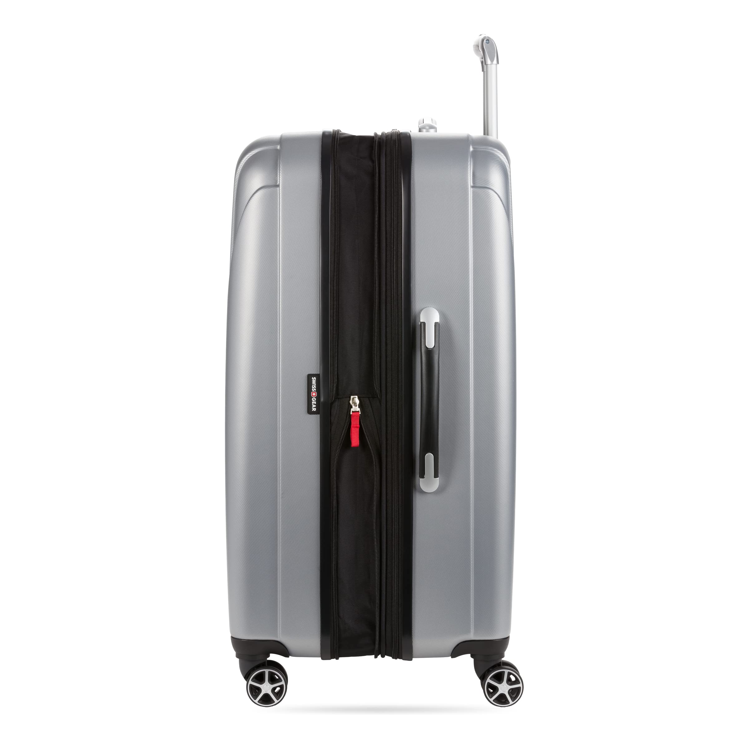 SwissGear 7585 Hardside Expandable Luggage with Spinner Wheels, Silver, 3-Piece Set (19/23/27)