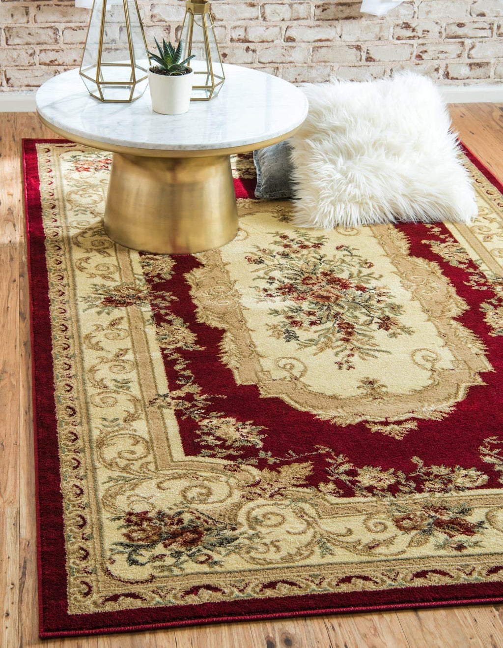 Unique Loom Versailles Collection Traditional Classic Floral Motif Area Rug (8' 0 x 11' 4 Rectangular, Burgundy/ Ivory)
