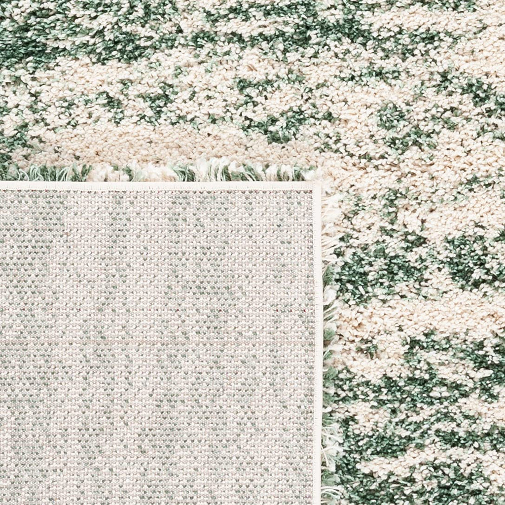 SAFAVIEH Hudson Shag Collection Area Rug - 10' x 14', Ivory/Green, Geometric Design, Plush 1.9 Inch Thick Ideal for High Traffic Areas in Living Room, Bedroom, Dining (SGH206Y)