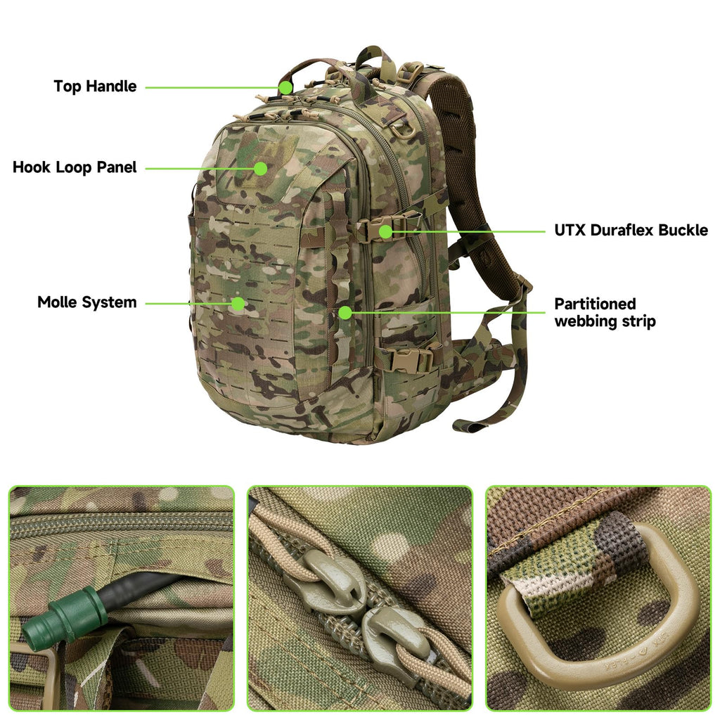 EXCELLENT ELITE SPANKER 40L Tactical Military Backpack for Men and Women Large Rucksack Assault Pack Bag for Outdoor Camping, Hiking(Multicam)