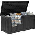 YITAHOME 320 Gallon Large Deck Box with Divider & Side Handles, Outdoor Double-Wall Storage for Patio Furniture Cushions, Garden Pool Accessories, Water Resistant & Lockable