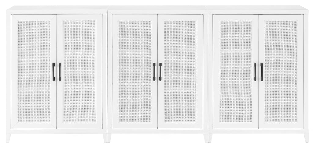 Crosley Furniture Milo 2-Piece Entertainment Center TV Stand, Media Console, Vinyl Record Storage, White
