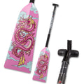 Hornet Watersports Dragon Boat Paddle - Pink Dragon- Adjustable Carbon Fiber Dragon Boat Paddle - IDBF Approved - Dragon Boat Accessories - Dragonboat Paddles (Leverlock Adjustable)