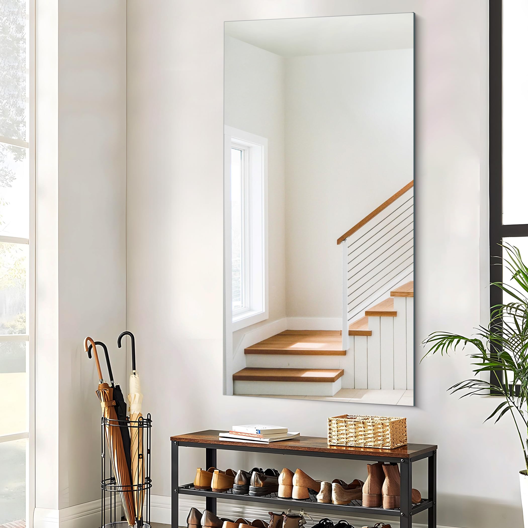 CILIBER Frameless Mirror, 30x60 Inch Large Bathroom Mirrors for Wall, Upgraded Shatterproof Rectangle Vanity Mirror Over Sink with Polished Edge for Bathroom,Bedroom,Living Room and Entryway