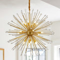 Aol furin 18-Light Gold Sputnik Chandeliers, 41" Starburst Firework Pendant Light fixtures, Mid-Century Modern Satellite Ceiling Lights for Dining Room, Kitchen, Bedroom, Living Room, E12