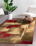 Unique Loom Barista Collection Area Rug - Timor (10' x 14' 1" Rectangle Multi/Red)