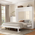 Full Murphy Bed Space-Saving Wall Bed, can be Folded into a Cabinet Bed for Multipurpose Guest Room or Home Office, White