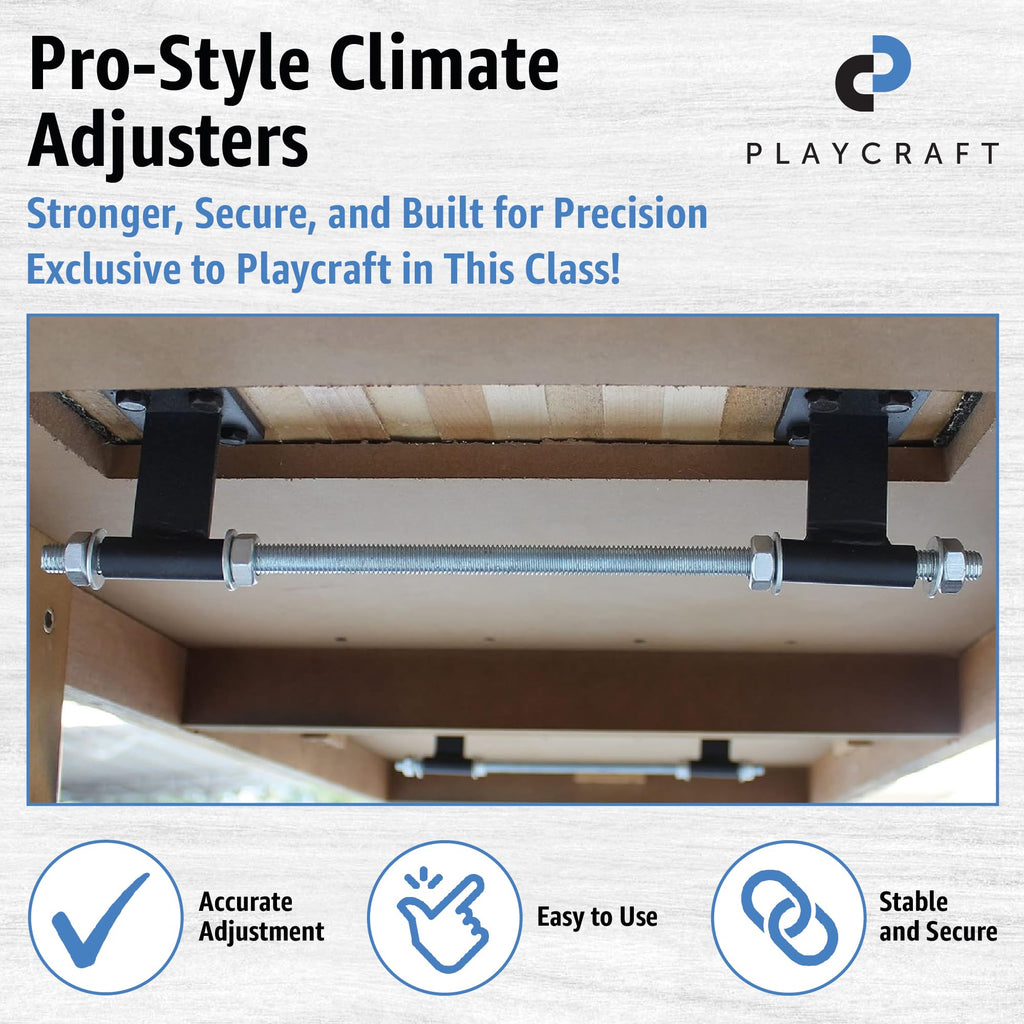 Playcraft Woodbridge Shuffleboard Table with Storage Cabinet - Shuffle Board Game Table Set with Matching Abacus, 8 Pucks, Brush & Wax (Made in USA) - Pro Style Climate Adjusters - Cherry - 12ft