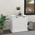 agnixnaf Laundry Sorter Cabinet, Two-Compartment Tilt-Out, for Small Bothroom, White Storage Cabinet