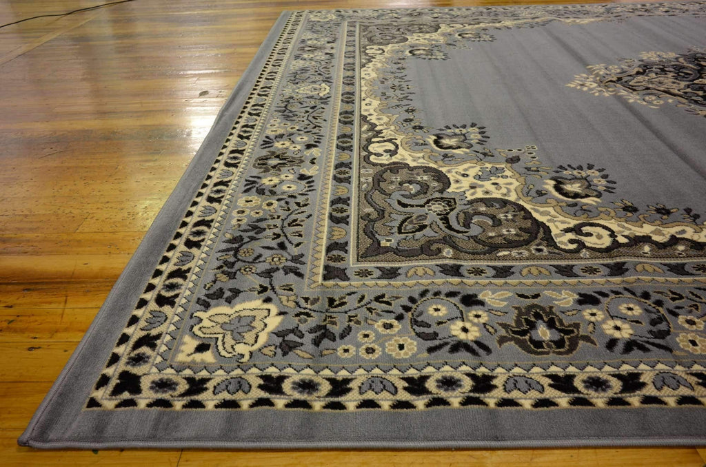 Unique Loom Reza Collection Traditional Persian Style Area Rug, 9 ft 10 in x 13 ft, Gray/Ivory