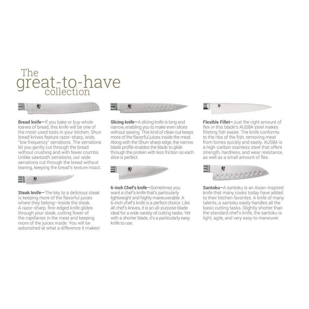 Shun Classic 8 Pc Student Knife Set