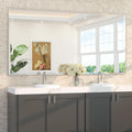 TETOTE 72" x 36" Rectangle Tempered Mirror with Frameless Beveled Edge for Vanity and Bathroom