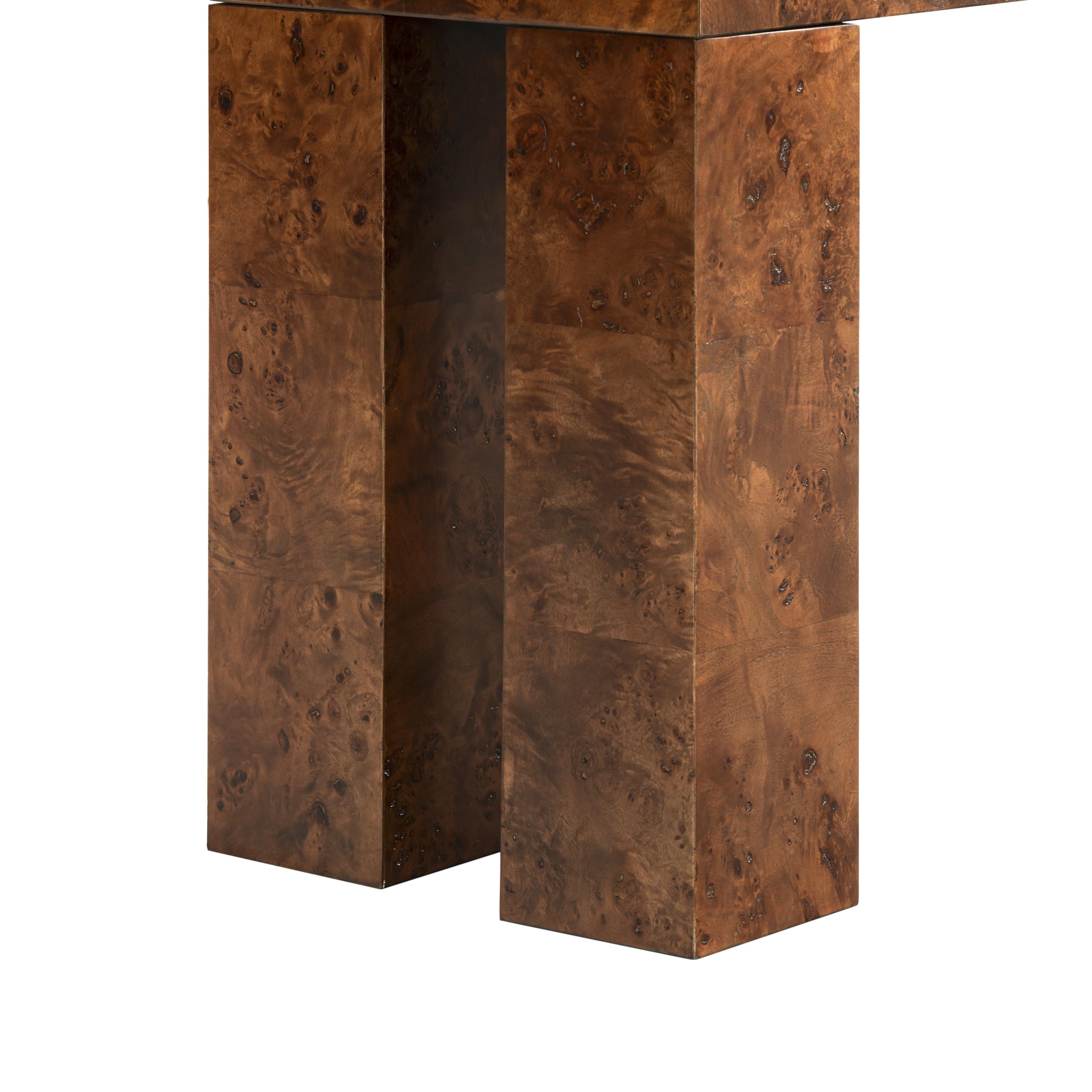 SAFAVIEH Couture Collection – Betharose Walnut Burl Wood Console Table, Modern Entryway & Living Room Accent (SFV2221A)