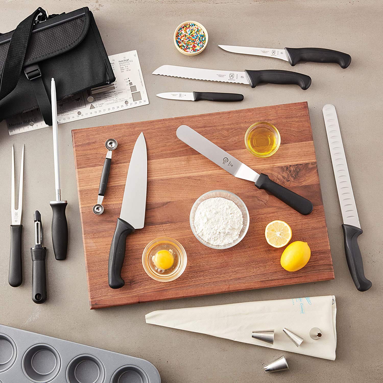 Mercer Culinary Partners in Education 23-Piece Millennia Culinary School Kit,Black