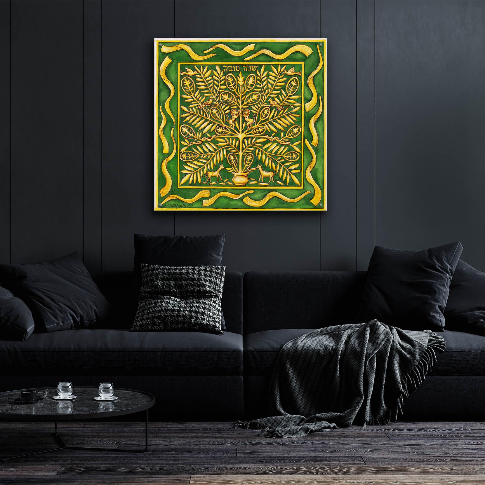 Epic Art 'Jewish Year Rosh Hashannah' by Andrea Strongwater Acrylic Glass Wall Art, 36" x 36"