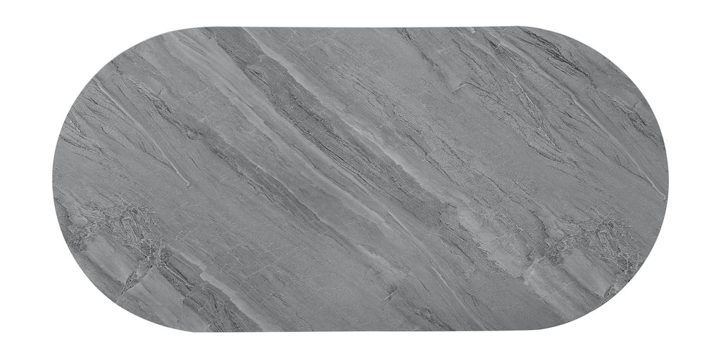 Acme Yukino Contemporary Wood/Metal Coffee Table in Gray High Gloss and Chrome