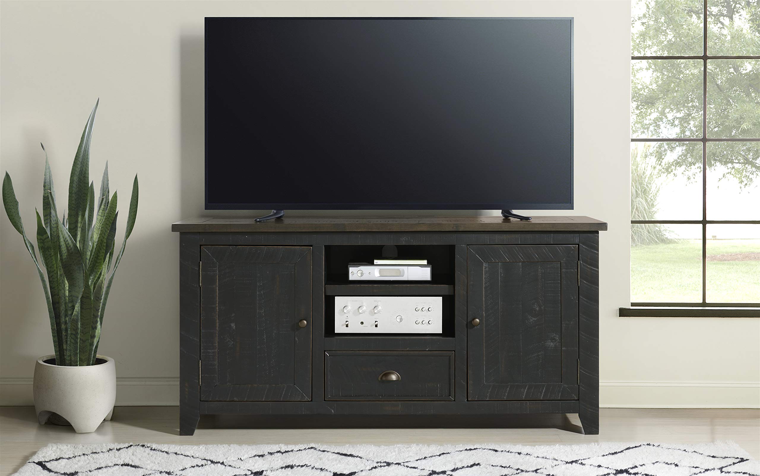 Martin Svensson Home Monterey TV Stand, Black with Brown Top