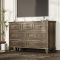 IDEALHOUSE 7 Drawer Dresser, Large Wooden Storage Chest of Drawers with Exquisite Metal Handles, 47" Wide Dresser TV Stand, Drawer Organizer for Bedroom, Living Room, Hallway, Entryway, Grey