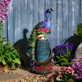 Tankana Outdoor Water Fountain 32" H Cascading Peacock Waterfall Fountain with LED Lights & Pump Tiered Water Feature for Garden, Patio, Backyard, Deck, and Porch Decor