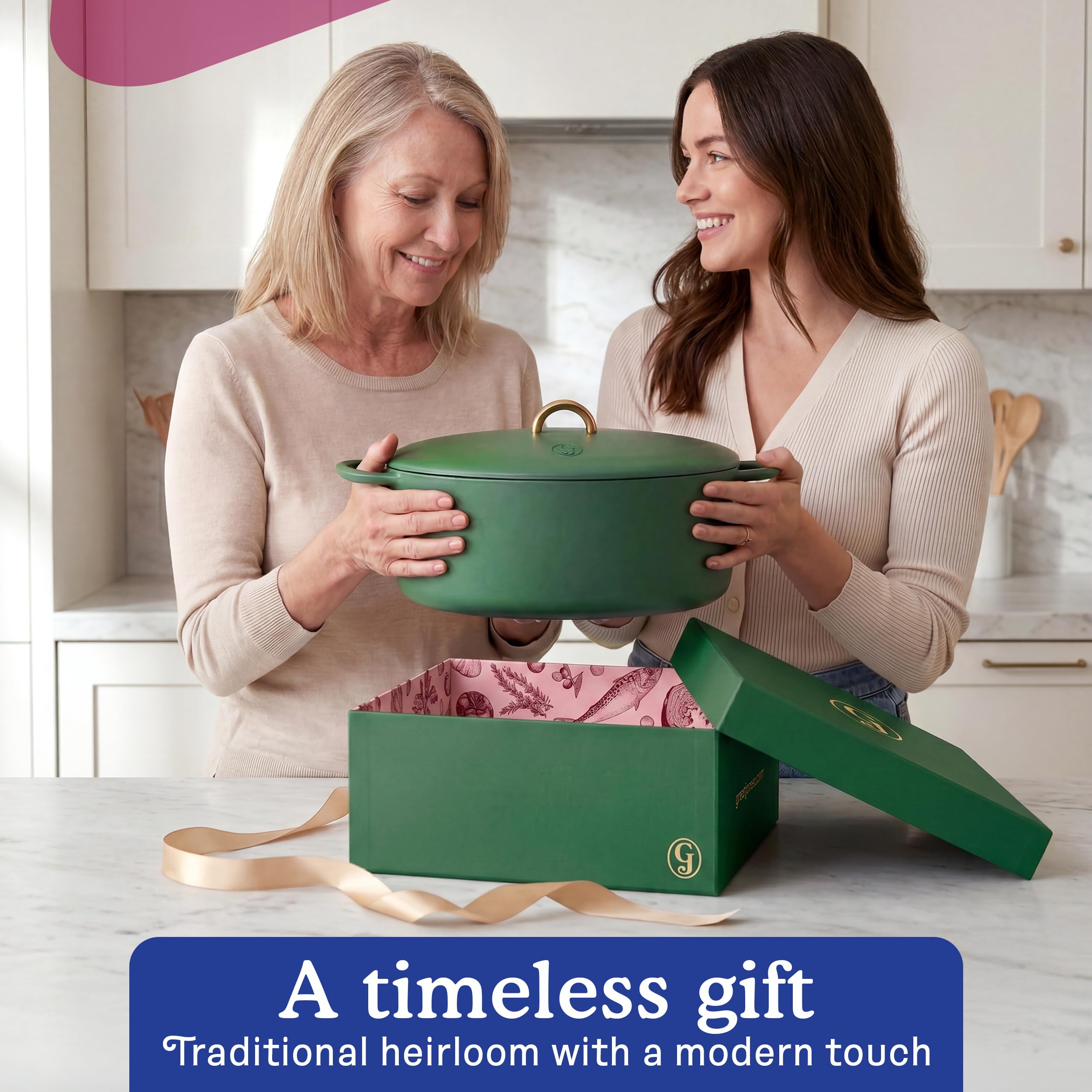 Great Jones Dutchess Cast Iron Dutch Oven Pot With Lid (Broccoli) - Large 6.75 Quart Size, Dual Handles - All Stovetop Safe - 500° Dutch Oven For Bread Baking | Dishwasher Friendly