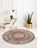 Unique Loom Narenj Collection Area Rug - Adams (10' Round Ivory/Burgundy)