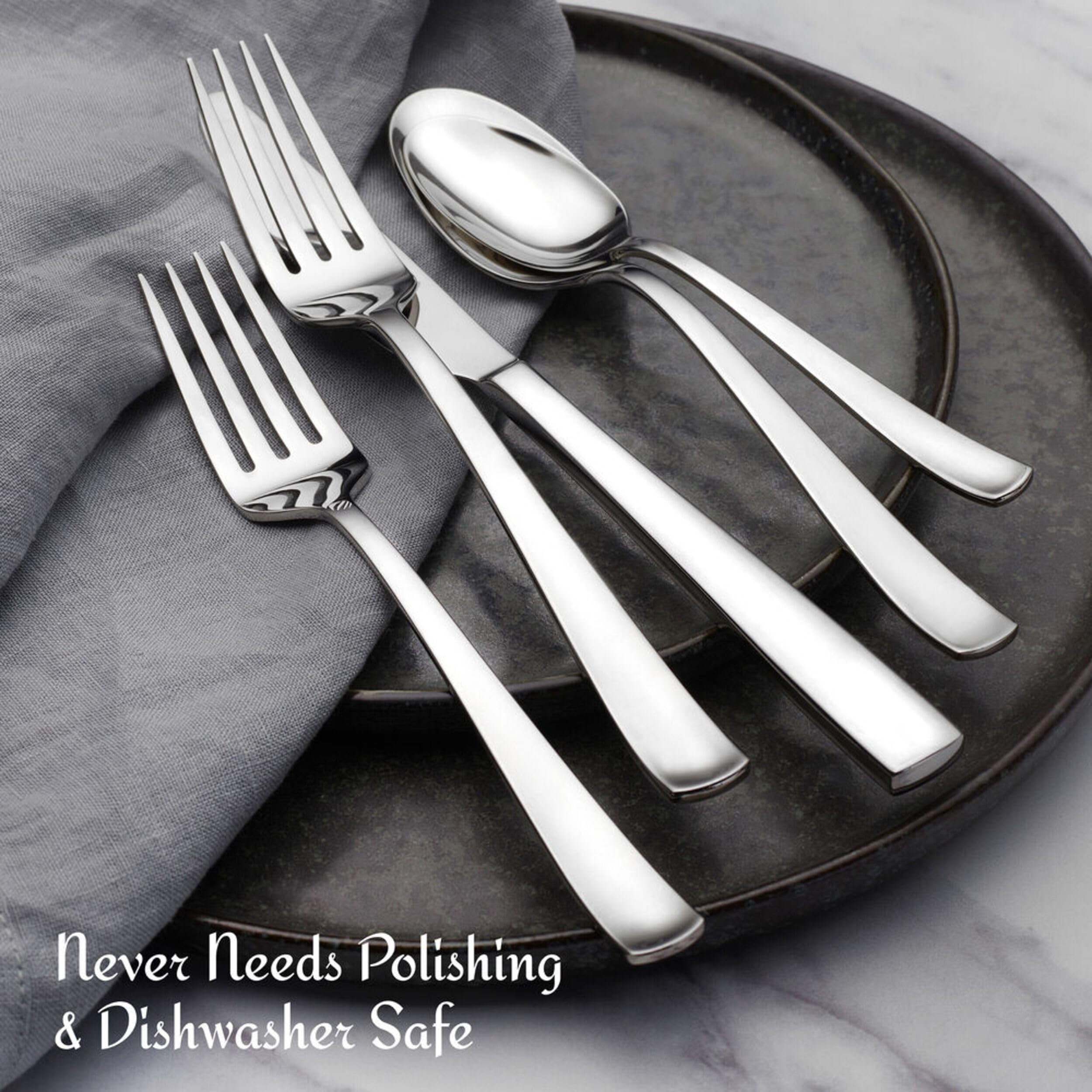 Mikasa Barrett 18.10 45 Piece Stainless Steel Cutlery Set, Service For 8