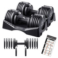 BYZOOM FITNESS Pure Series Adjustable Dumbbell – 27.5LB Pair Set of 2 – 10-in-1 Adjustable Weights for Home Gym, Garage Gym, Small Apartments, for Strength Training & Fitness Workouts, Black