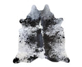 Sunshine Cowhides 100% Genuine Salt and Pepper Black and White Longhorn Cowhide Rug - Modern Style Animal Skin Rug & Floor Carpet for Living Room, Bedroom, Kitchen & More - Large (6x6-7ft)