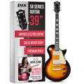 LyxPro 39” SB Series Electric Guitar, LP Style for Beginner, Intermediate & Pro Players Solid Body Guitar, Bonus 2-Pack of Picks, Mahogany Wood, Volume/Tone Controls, 3-Way Pickup - Sunburst