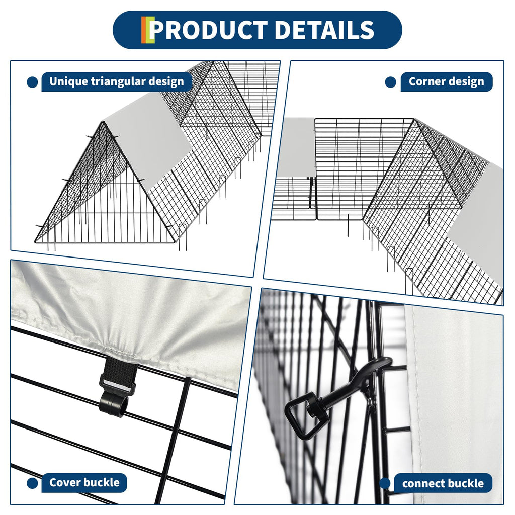 236.2" x 157.5" x 24.2" Chicken Tunnels for Yard, Portable Chicken Coop with Corner Frames, 2 Sets, Easy Installation, for Chickens, Ducks, Rabbits