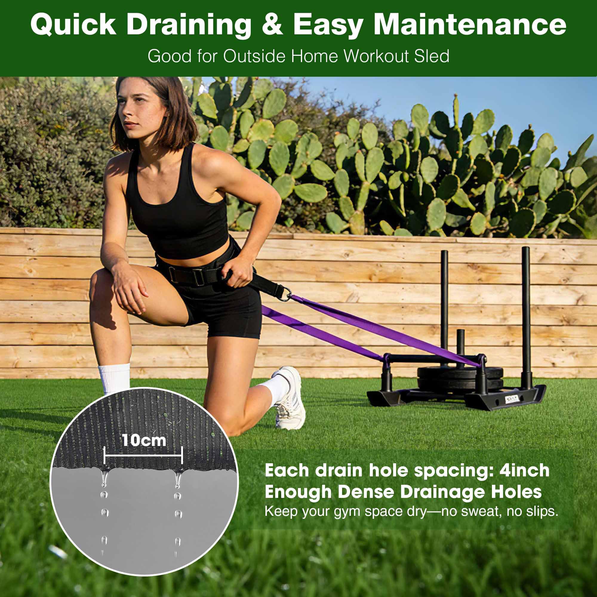 Yescom Sports Sled Strips Turf Gym Turf Flooring for Weight Sled Push Gym Equipment Outdoor Indoor Use 50'x3'x2PCS(300 Sq.Ft) 0.8" H