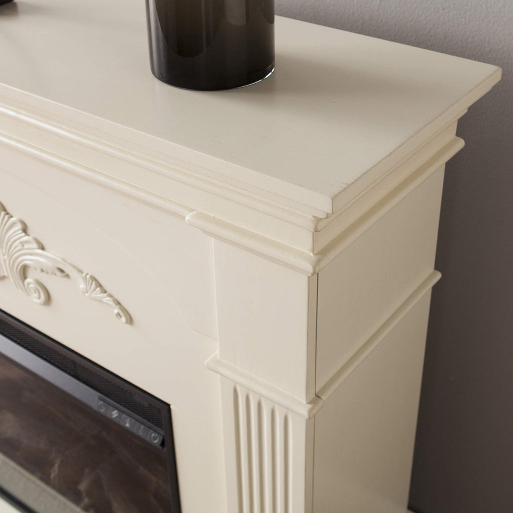 SEI Furniture - Sicilian Harvest Electric Fireplace - Ivory - Transitional Design, Ideal for Living Room, Bedroom (FE9275)