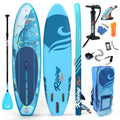 SereneLife Inflatable Stand Up Paddle Board - Wide Stable Design, Non-Slip Deck for Adults & Youth with Premium Paddle Board Accessories: Carry Bag, Dual Action Pump, Paddle, Ankle Leash - 10'6"
