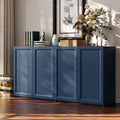 FENSULN Modern Sideboard Accent 2 in 1 Buffet Storage Cabinet Display Buffet Cabinet Credenza with Adjustable Shelves for Dinging Room Living Room Entryway Coffee Bar,Blue