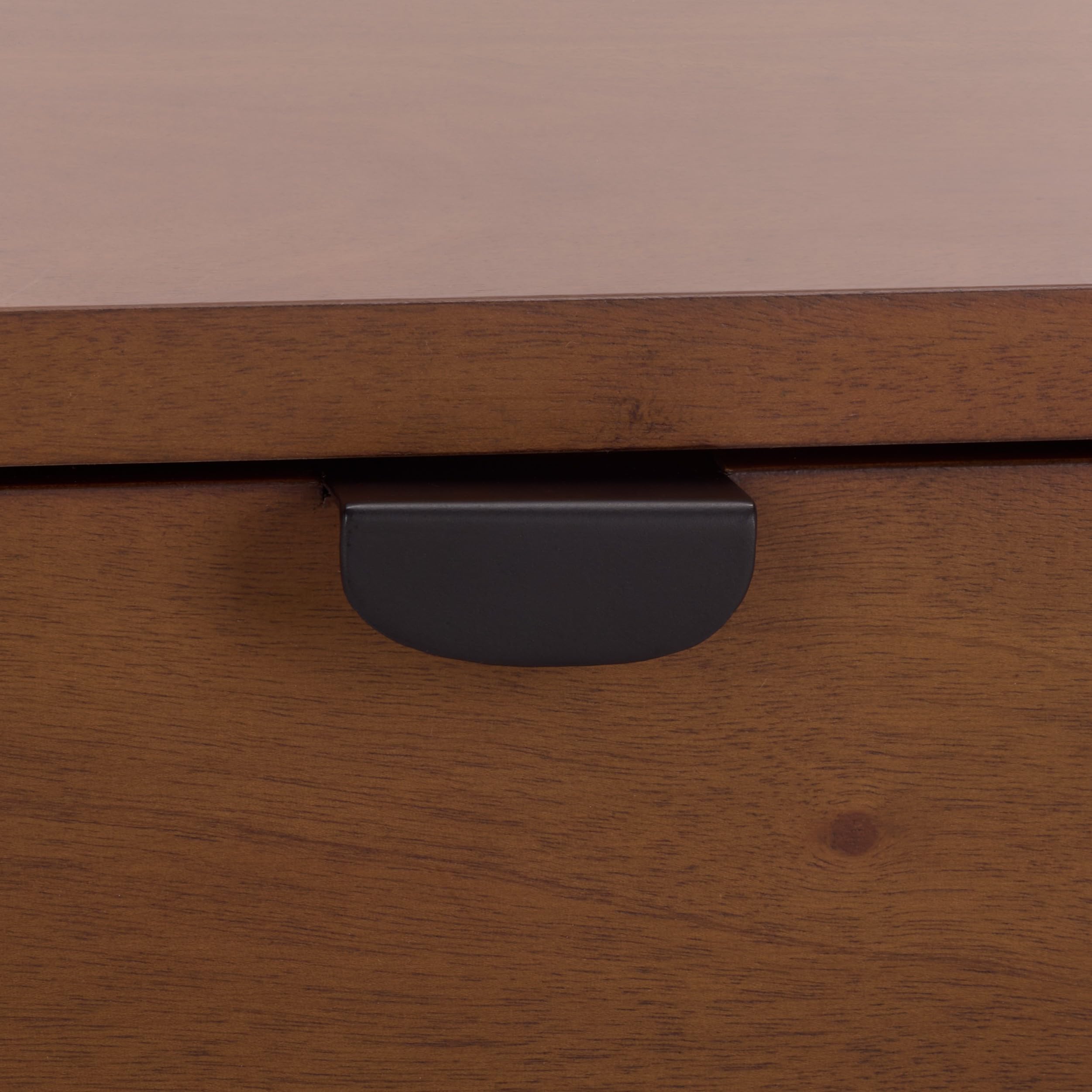 SAFAVIEH Couture Collection - Mayalyn Walnut & Black Wood 2 Drawer Nightstand, Modern Bedside Table with Storage, Fully Assembled Bedroom Furniture (SFV7722A)