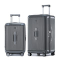 LIGHTGO 2 Piece Set Ultra-Lightweight PC+ABS Suitcase with TSA Lock & Quiet 360°Wheels, 20/26/30 Inch Expandable Luggage, Smart Organizer with Magical Divider & Waterproof Zone(Carbon Grey)
