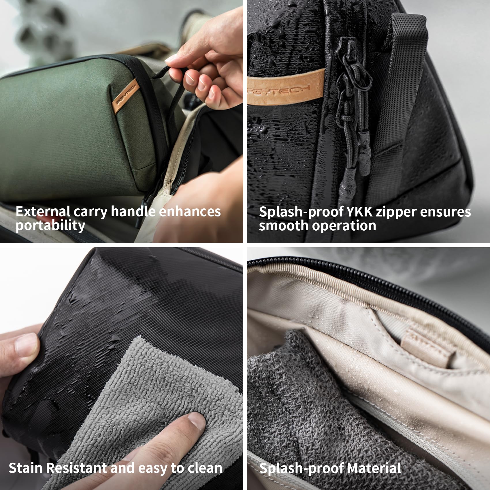 PGYTECH OneMo 2 25L-33L Camera Backpack with Shoulder Bag+Wash Pouch Hanging Toiletry Bag for Men, Waterproof Dopp Kit Travel Makeup Bag Organizer for Toiletries & Cosmetics, Black