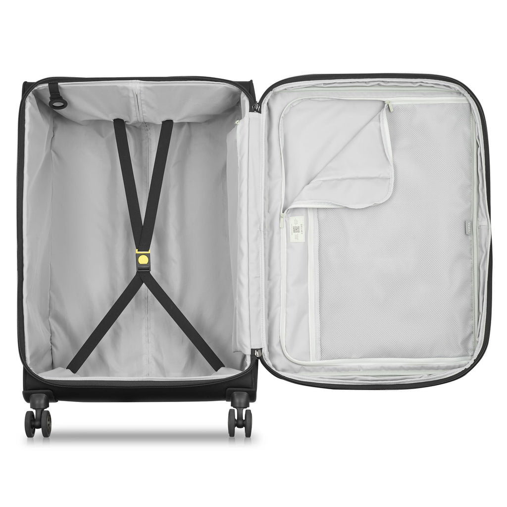 DELSEY PARIS Cruise 3.0 Softside Expandable Luggage with Spinner Wheels, Black, Checked-Large 28 Inch