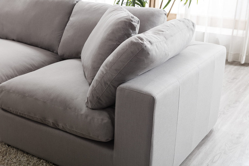 Roundhill Furniture Rivas Contemporary Feather Fill 4-Piece Modular Sectional Sofa, Graphite