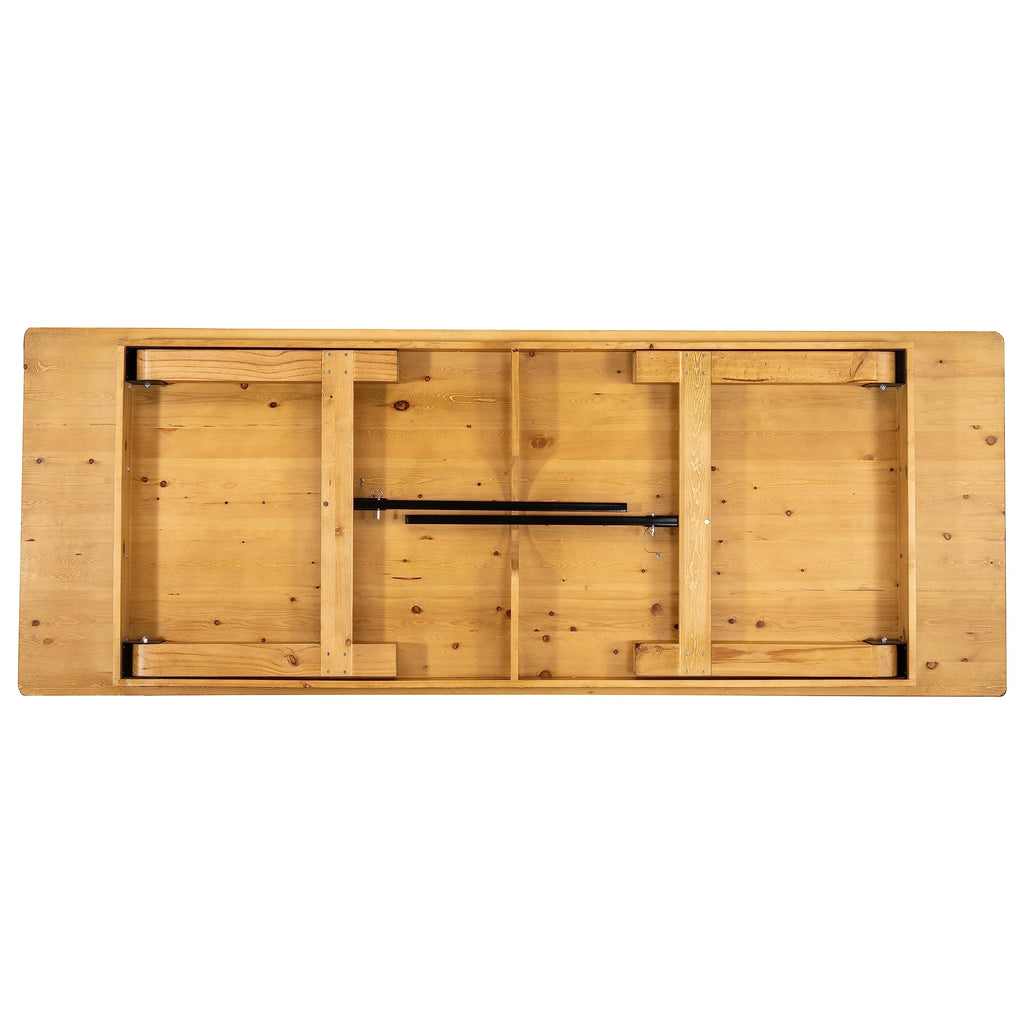 Flash Furniture Hercules Commercial Grade Farmhouse Dining Table | Solid Pine Foldable Table for 10 in Antique Rustic Light Natural | Rustic Charm for Home and Events